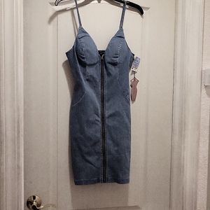 Spaghetti Stap Denim Dress